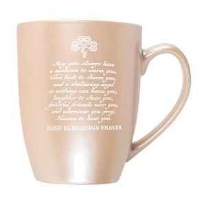 Elanze Designs Inspirational Coffee Cup Mug 10 Ounce Ceramic With Shimmery Metallic Finish Irish Blessing Prayer Precious Pearl - 1 of 4
