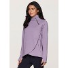 RBX Active Women's Zip Mock Neck Wrap Fleece Pullover Sweatshirt With Pockets - 3 of 4