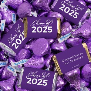 Graduation Candy Party Favors Hershey's Miniatures and Kisses by Just Candy - Available in Multiple Colors & Sizes - 1 of 4