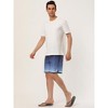 Lars Amadeus Men's Summer Color Block Shorts Drawstring Stripe Swim Beach Board Shorts - 4 of 4