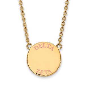 Black Bow Jewelry 14k Yellow Gold Plated Sterling Silver Delta Zeta Greek Life Necklace 18 Inch - 1 of 4