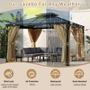 VYNXARIA 10*12 Outdoor Gazebo,Heavy Duty Double Roof Patio Gazebo with Aluminum Frame,Double-Layer Side Walls Mosquito Netting&Privacy Curtains,Beige - 4 of 4