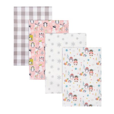 Trend Lab Winter Pals Flannel Receiving Blankets - 4pk