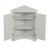 Triangular Wooden Corner Cabinet with Doors & Adjustable Shelves, Bathroom Corner Storage Cabinet for Kitchen Bathroom Living Room Grey - 4 of 4
