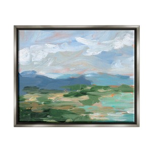 Stupell Industries Modern Brushed Cloudy Landscape Framed Floater Canvas Wall Art - 1 of 4