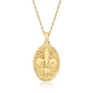 Ross-Simons Italian 14kt Yellow Gold Fleur-De-Lis Pendant Necklace - 1 of 3