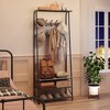 Coat Rack, Hall Tree with Shoe Bench, Entryway Bench with Coat Rack, 4-in-1, with Hooks, a Hanging Rod, Multifunctional Hallway Organizer - 3 of 4