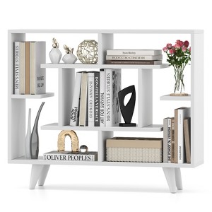 Tangkula Bookshelf Geometric Bookcase w/ Anti-Tipping Kit Storage Shelving Unit - 1 of 4