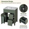 Mshliw Compact 24" Freestanding Bathroom Cabinet with Ceramic Basin, Soft-Close Hinges, Storage Drawers & Door Racks - 3 of 4