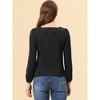 Allegra K Women's Casual Button Decor Long Sleeve Solid Square Neck Blouse - 4 of 4