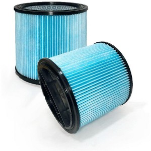 Nispira Nanofiber Cartridge Filter Replacement with Lid For Shop-Vac 90350 90304 90344 Wet Dry Vac | High Performance Type | Reusable | 2 Pack - 1 of 4