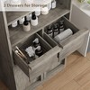 GustoWave 51" Tall Wood Storage Cabinet, Bathroom Cabinet with Open Shelves, 2 Drawers & 2 Doors - 4 of 4