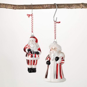 7"H and 6.5"H Sullivans Santa Ornament - Set of 2  Multicolored Christmas Ornaments - 1 of 2