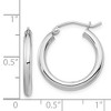 Black Bow Jewelry 2.5mm, Sterling Silver, Classic Round Hoop Earrings - 20mm (3/4 Inch) - 4 of 4