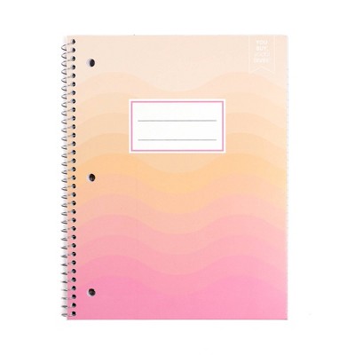Yoobi Evolve 1 Subject Notebooks 8"x10.5" College Ruled Tangerine Dream Scallop