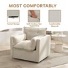 Oversized Swivel Accent Barrel Chair for Living Room, Upholstered Sofa Chair Reading Chairs, Comfy Modern Chair Linen Fabric Swivel Chair Armchair - 2 of 4