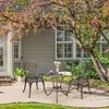 3-Piece Outdoor Bistro Set, Cast Aluminum Chairs & Table with Umbrella Hole, Adjustable Feet for Garden - 3 of 4