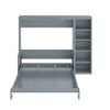TIRAMISUBEST Full/Queen Size Murphy Bed Wall Bed with Bulit-in Desk and Bookshelf, Space Saving Foldable Murphy Cabinet Bed with Open Storage - 4 of 4