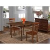 HomeStock 3-Piece Mahogany Finish Solid Wood Top With Dropleaf Dining Table Set - 2 of 4