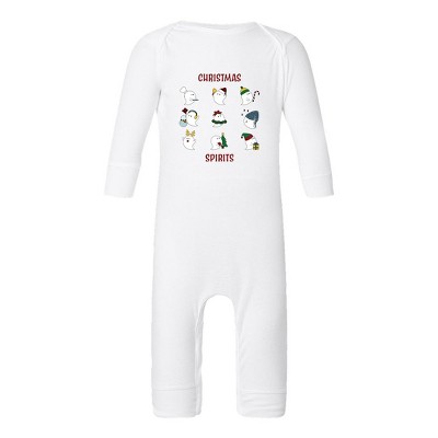 The Juniper Shop Christmas Spirits Red Words Baby Romper