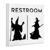 Stupell Industries Rustic Witch & Wizard Halloween Restroom Sign Wall Plaque Art - 2 of 4