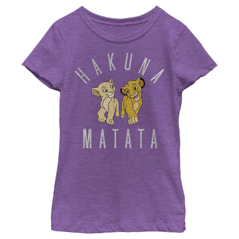 Girl's Lion King Nala and Simba Distressed T-Shirt, 1 of 5