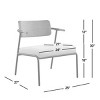 FONTOI Modern Living Room Accent Chair, Upholstery Armchair with Wood Wingback Chair, Living Room Furniture, White 27"* 25"*30" - 3 of 4