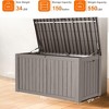 Infurnic Deck Boxes, Portable Storage Box with Large Storage Capacity for Storage Patio Furniture, Garden Tools, All Weather Use, Brown, 54"*27"*29" - 4 of 4