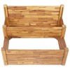 vidaXL Planter Flower Plant Box for Outdoor Patio Garden Solid Wood Acacia - 3 of 4