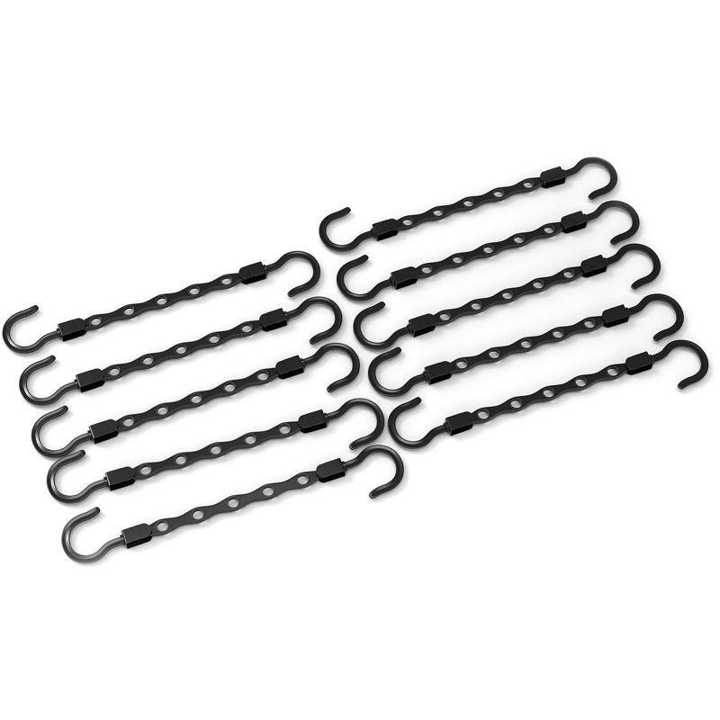 Closet Organizers - 10-Pack of Space Saving Hangers - Vertical or Horizontal Multi-Hanger for Shirts, Pants, and Coats by Lavish Home (Black), 3 of 7