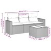 4 Piece Patio Sofa Set with Cushions ,Poly Rattan vidaXL - 3 of 3