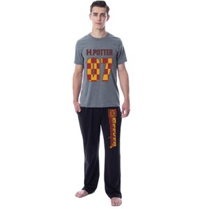 Harry Potter Mens' Hogwarts All Houses Sleep Pajama Set - 1 of 4