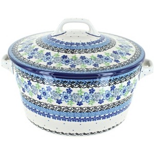 Blue Rose Polish Pottery 278 Ceramika Artystyczna Covered Round Baker - 1 of 1