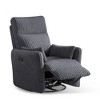 360 Swivel Rocker Recliner - Corduroy Nursery Glider Rocking Chair with 2 Pillows - 4 of 4