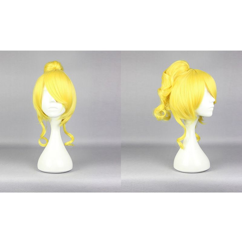 Unique Bargains Women's Wigs 12" Yellow with Wig Cap Synthetic Fibre, 5 of 7
