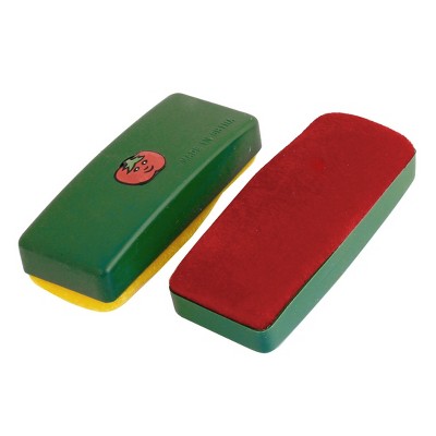 Unique Bargains Office Plastic Velvet Blackboard Eraser Yellow/Red 4.7" x 1.9" x 1.4" 2 Pcs