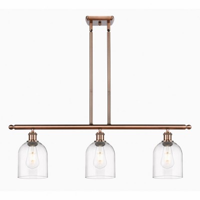 Bella - 3 Light Stem Hung Island In Industrial Style-10 Inches Tall and 36 Inches Wide