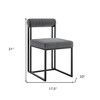 HomeRoots Set of Two Gray And Black Upholstered Polyester Open Back Dining Side Chairs - 3 of 4