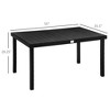 NicBex 55" Outdoor Dining Table,Modern Rectangle Aluminum  Patio Table with Metal Frame for 6 Person,Outdoor Furniture,Black - 3 of 4