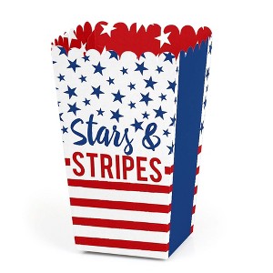 Big Dot of Happiness Stars & Stripes - Memorial Day, 4th of July and Labor Day USA Patriotic Party Favor Popcorn Treat Boxes - Set of 12 - 1 of 4