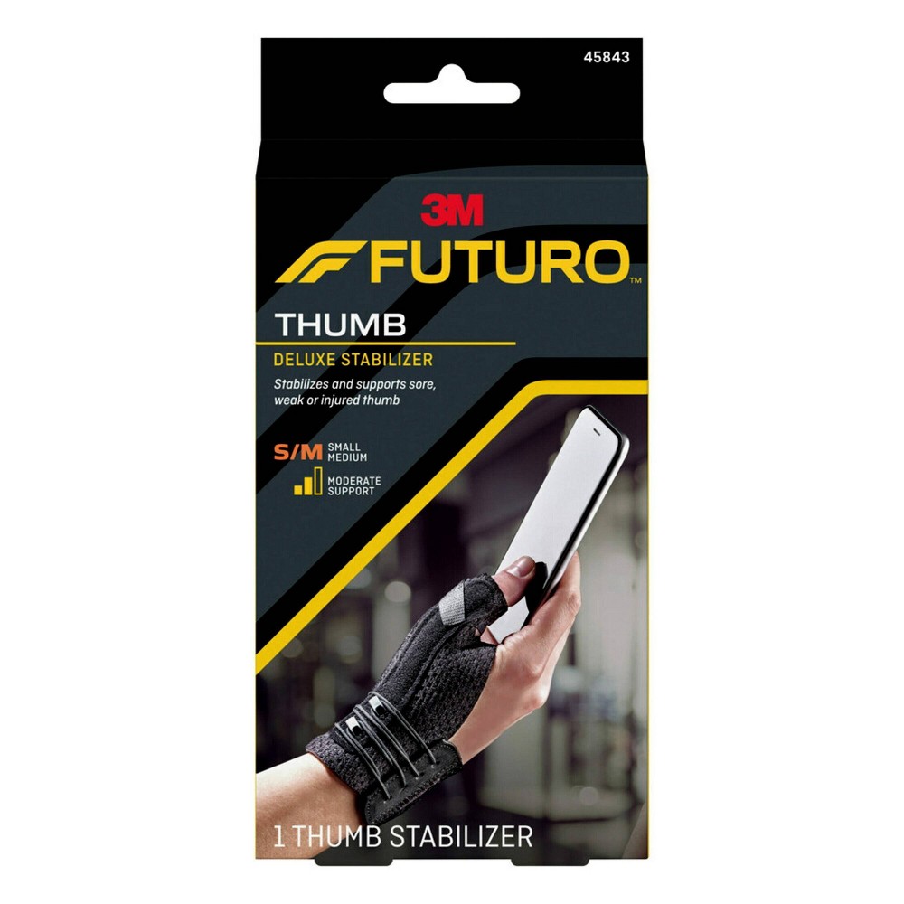 FUTURO Deluxe Thumb Stabilizer, Thumb Brace for Left or Right Hand, S/M - 1pk
