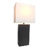 Lalia Home Lexington 21" Leather Base Table Lamps with Fabric Shade - 2 of 4