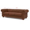 GDFStudio Grady Classic Chesterfield 3-Seater Tufted Faux Leather Upholstered Sofa with Thick Cushions - 3 of 4