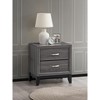 Gulches Glasgow Nightstand, Soft Gray Finish with Brushed Steel Handles, 2 Dovetail Drawers, Contemporary Design - 2 of 4