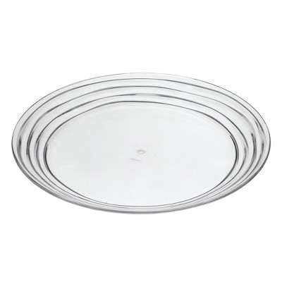 12in Acrylic Dinner Plates Set of 4, Crystal Clear Plastic Plates Reusable, Unbreakable Kitchen Plates for All Occasions BPA Free Dishwasher Safe