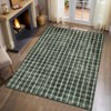 6x9 Foot Area Rugs for Living Room, Machine Washable Non-Slip Low Pile Rug, Modern Geometric Checkered Carpet for Bedroom, Nursery, Green - 3 of 4