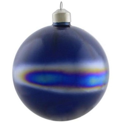 Napa Home and Garden 4.75" Elegant Marblized Glass Ball Christmas Ornament - Blue