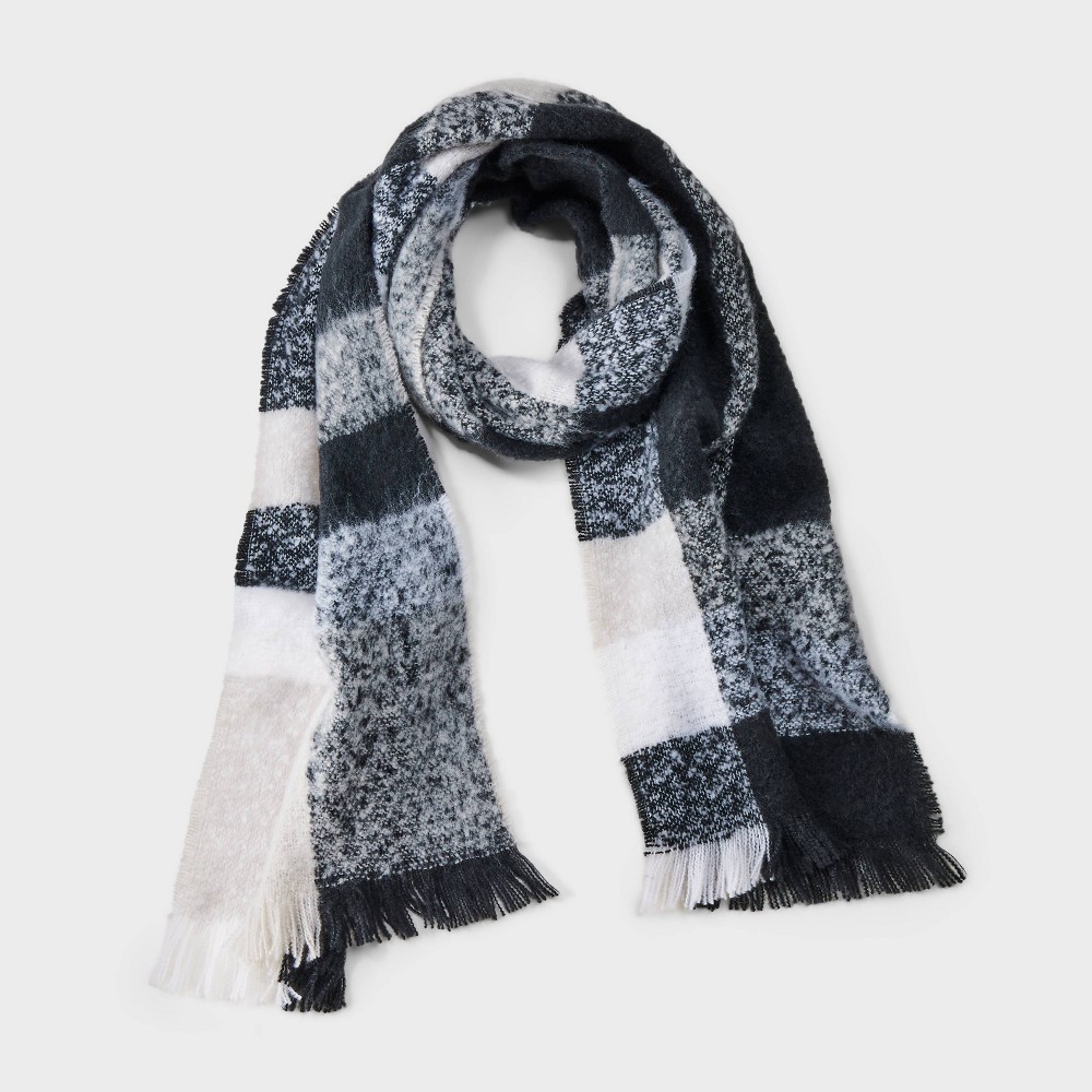 Men's Plaid Scarf - Goodfellow & Co™ Black & White One Size Fits Most