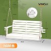 VINGLI Heavy Duty 1600 LBS HDPE Porch Swing Outdoor with Rotatable Cup Holder, 4 FT Patio Bench Swing with Adjustable Chains White - 4 of 4