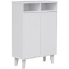 Kings Brand Furniture Elgin Modern 2-Door with Open Shelf Shoe Rack Storage Cabinet, White - 4 of 4